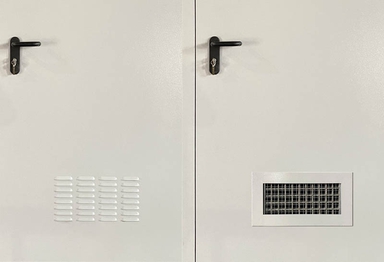 Однопольная глухая противопожарная дверь с МДФ и вентиляцией ДПМ 01/60 (EI 60) — №02 (NEW)